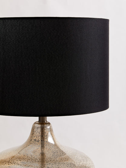 Luz Silver Glass with Black Shade Table Lamp