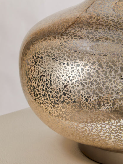 Luz Silver Glass with Black Shade Table Lamp