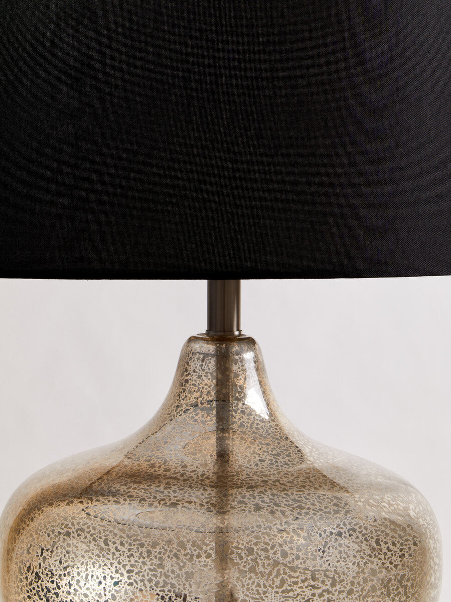 Luz Silver Glass with Black Shade Table Lamp - image 8