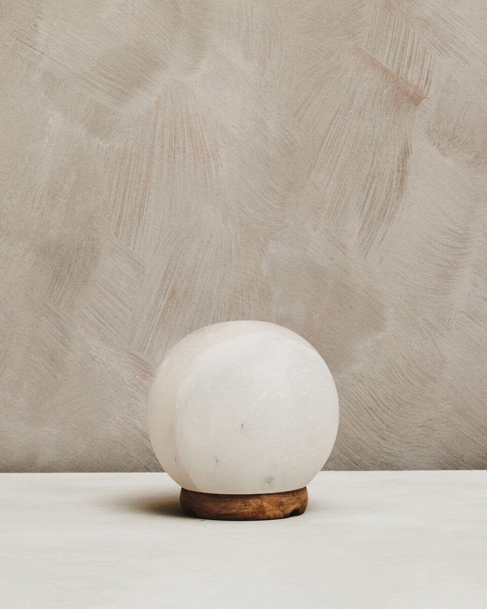 Nepal Himalayan Round White Natural Salt Lamp