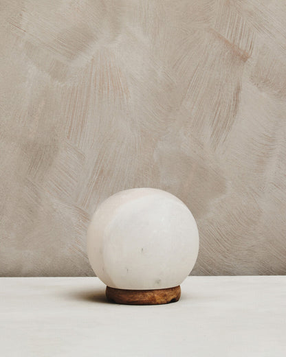 Nepal Himalayan Round White Natural Salt Lamp