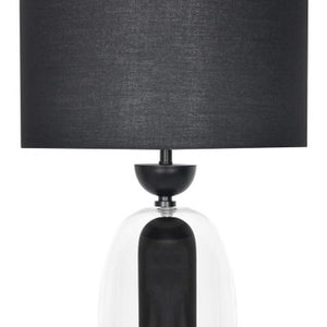 Clear Glass and Black Metal Table Lamp | Sellis