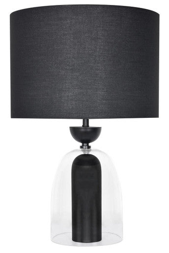 Sellis Clear Glass and Black Metal Table Lamp