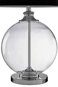 Edna Small Glass Table Lamp with Black Shade EU Plug