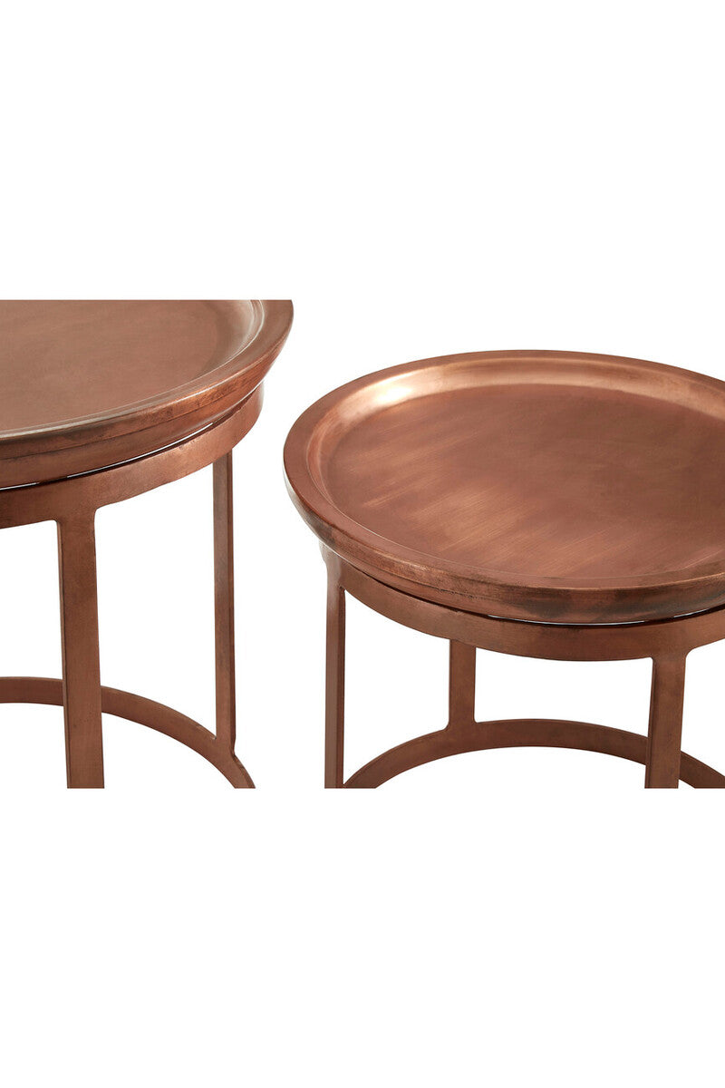 Crest Set Of Two Copper Finish Iron Tables - Image 4