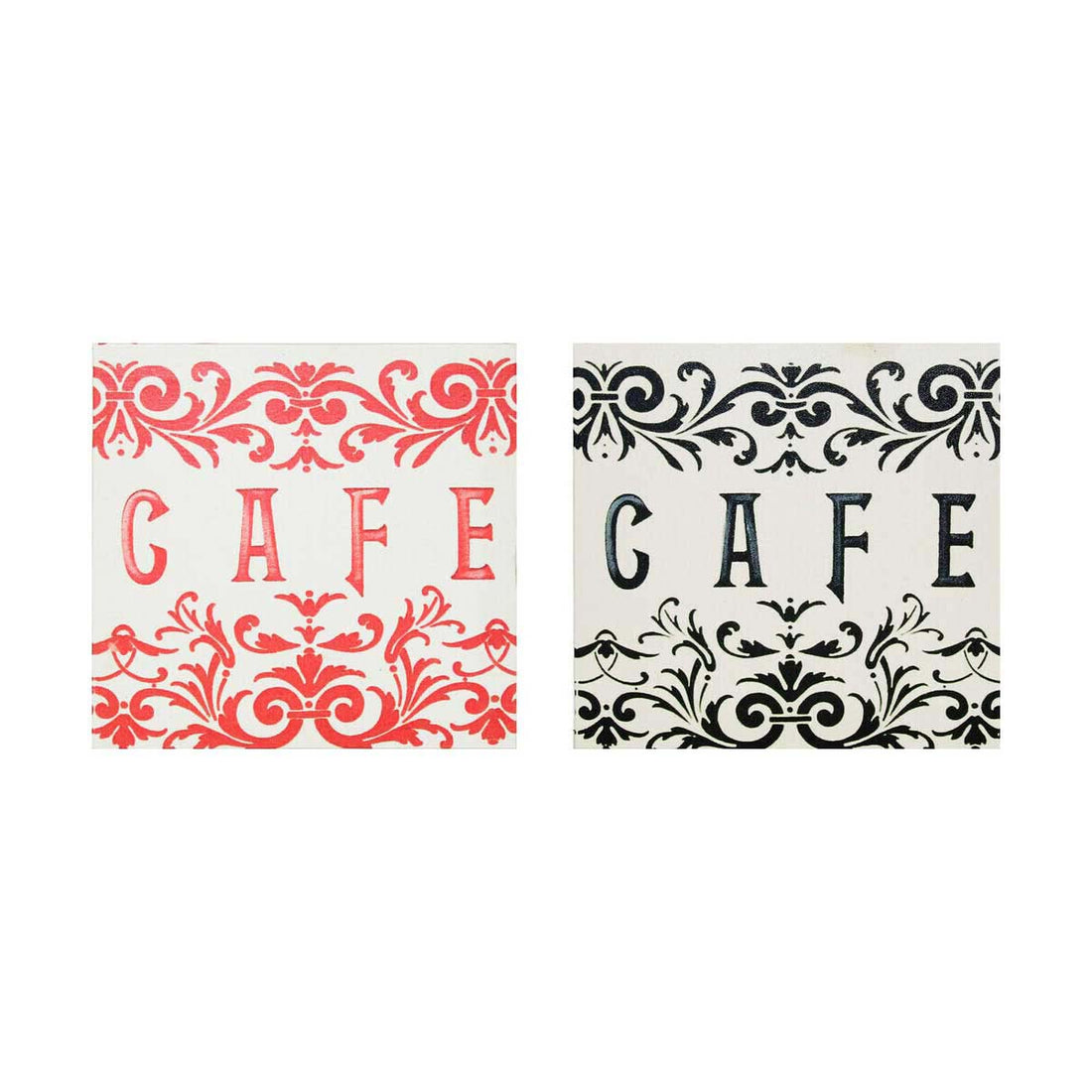Red and Black Assorted Cafe Canvas Print