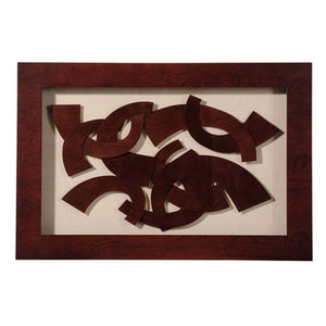 Multi Curve Brown Framed Wall Art