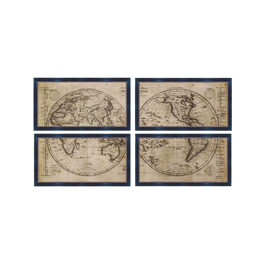 Set of 4 World Framed Wall Arts
