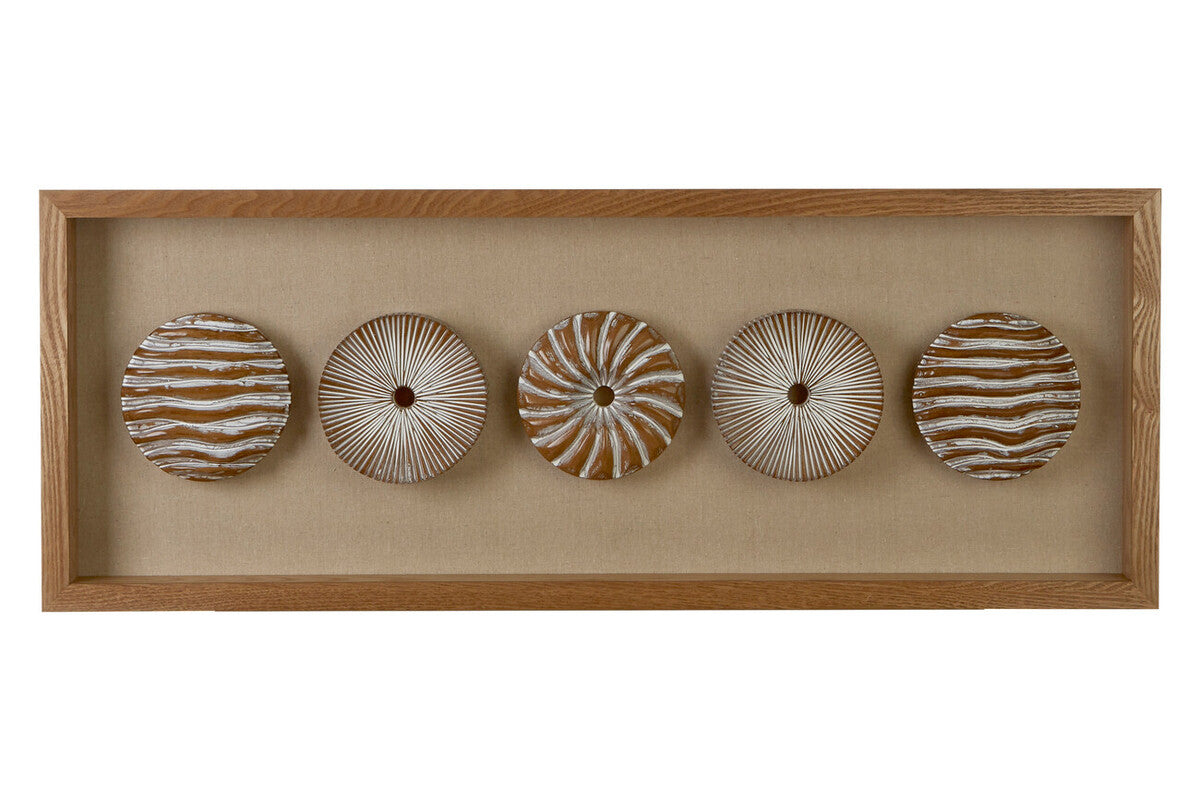 Nason Framed Lined Wood Carving Wall Art