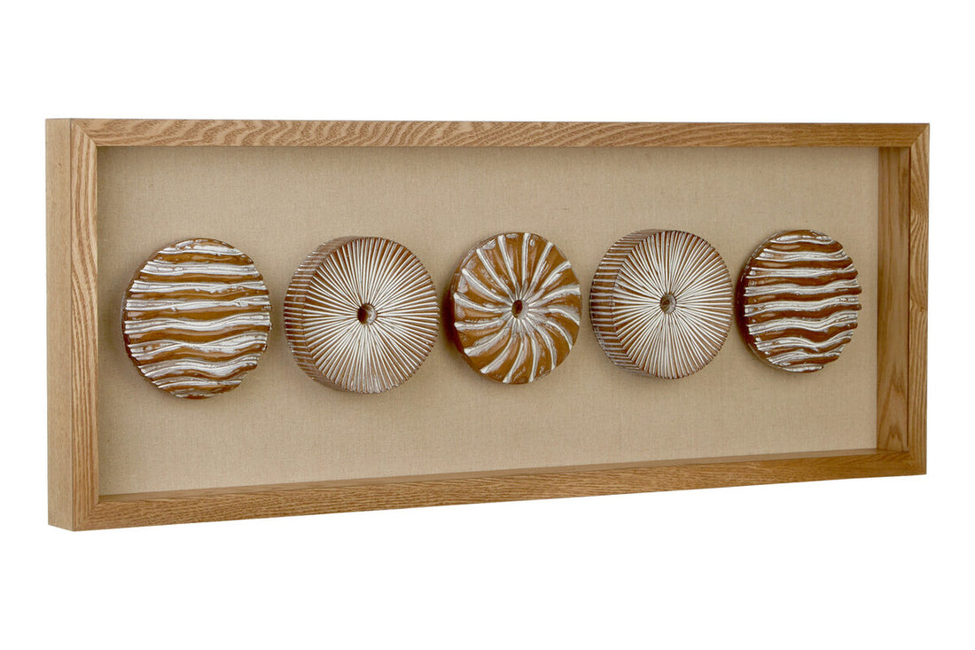 Nason Framed Lined Wood Carving Wall Art