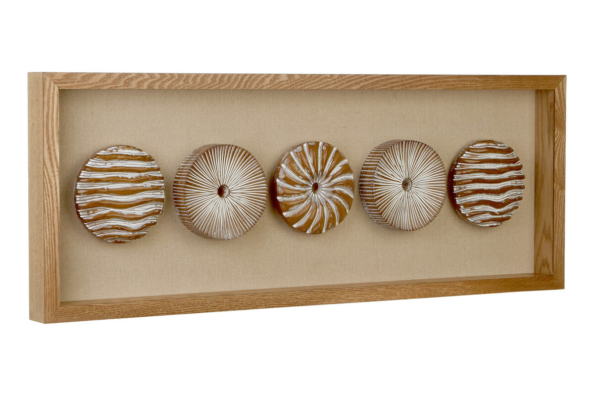 Nason Framed Lined Wood Carving Wall Art