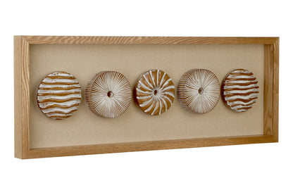 Nason Framed Lined Wood Carving Wall Art
