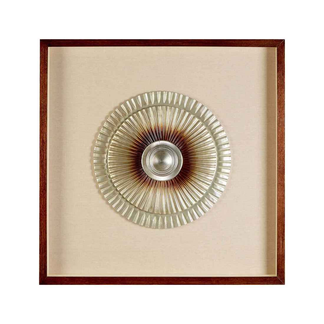 Nason Framed Silver Round Carving Wall Art