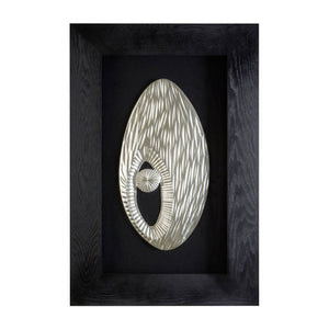 Nason Framed Oval Carving Silver Wall Art