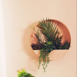 Fiori Mixed Succulents In Wood Wall Planter