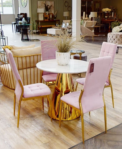 Fiori Grass Plant in a White Marble Effect Pot