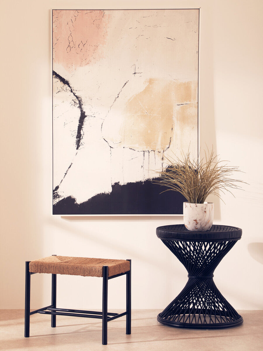 Fiori Grass Plant in a White Marble Effect Pot