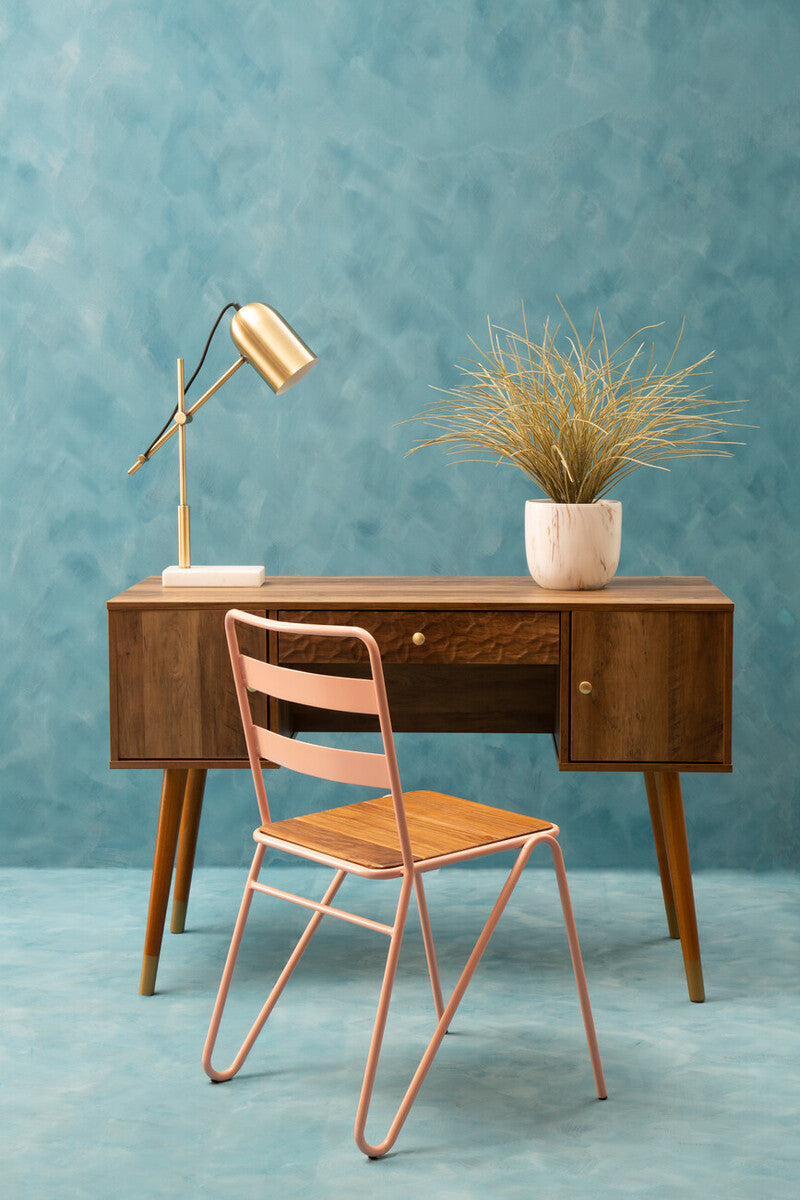 Fiori Grass Plant in a White Marble Effect Pot