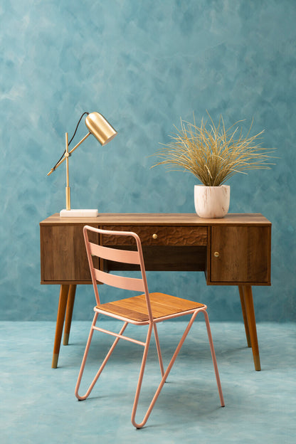 Fiori Grass Plant in a White Marble Effect Pot