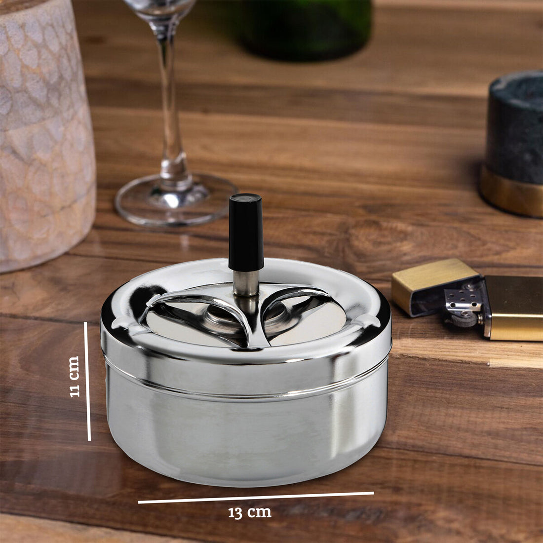 Chrome Effect Large Spinning Ashtray
