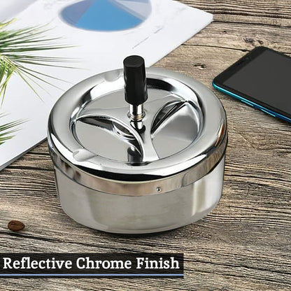Chrome Effect Large Spinning Ashtray