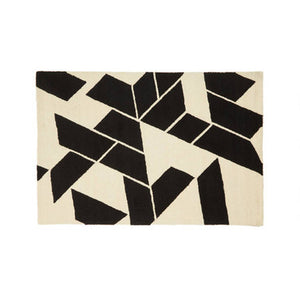Bosie Small Black and White Geometric Rug | Milana