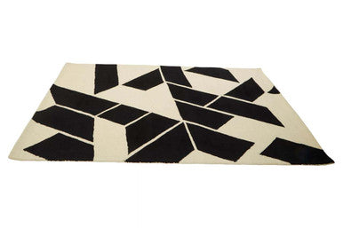Bosie Milana Large Black and White Geometric Rug