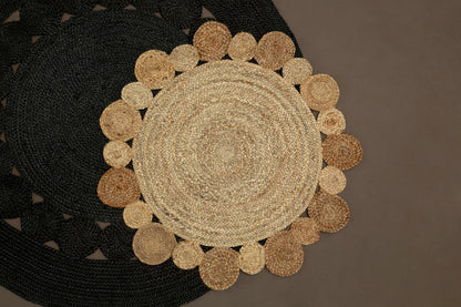 Bosie Demir Round Black Jute Rug