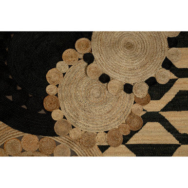 Bosie Demir Round Black Jute Woven Rug