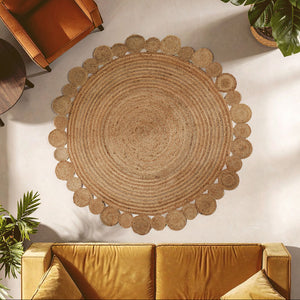 Bosie Round Jute Rug with Circular Edges | Demir