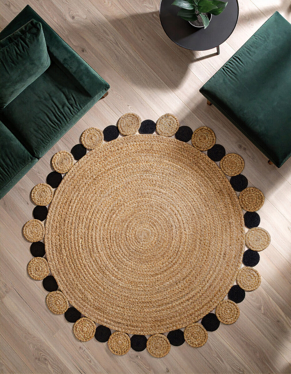 Bosie Demir Large Natural And Black Jute Rug