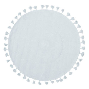 Kids Blue Round Rug with Tassels | Kids Rugs
