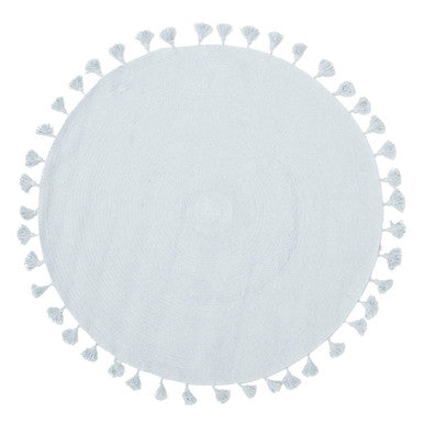 Kids Blue Round Rug with Tassels