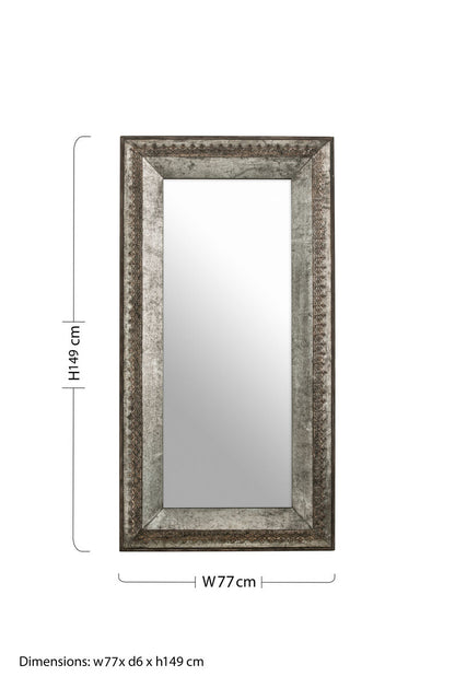 Elementary Antique Grey Wall Mirror