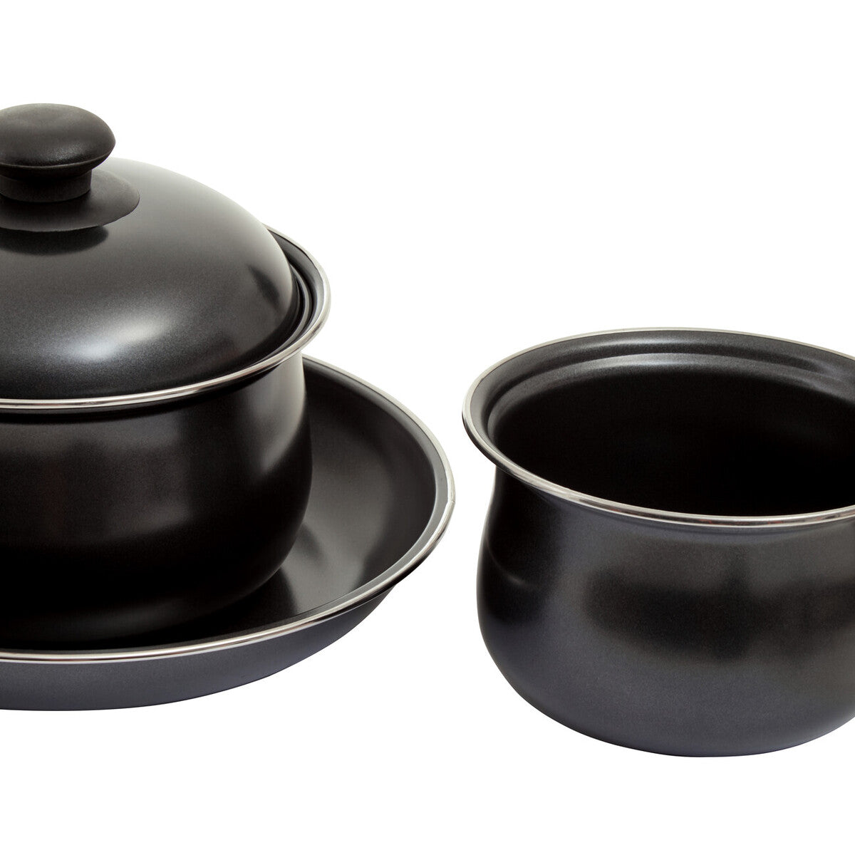 Amos 3Pc Pan Set Black - Image 3