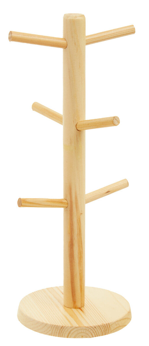 Nolan Pine Wood 6 Cup Mug Tree - Image 1