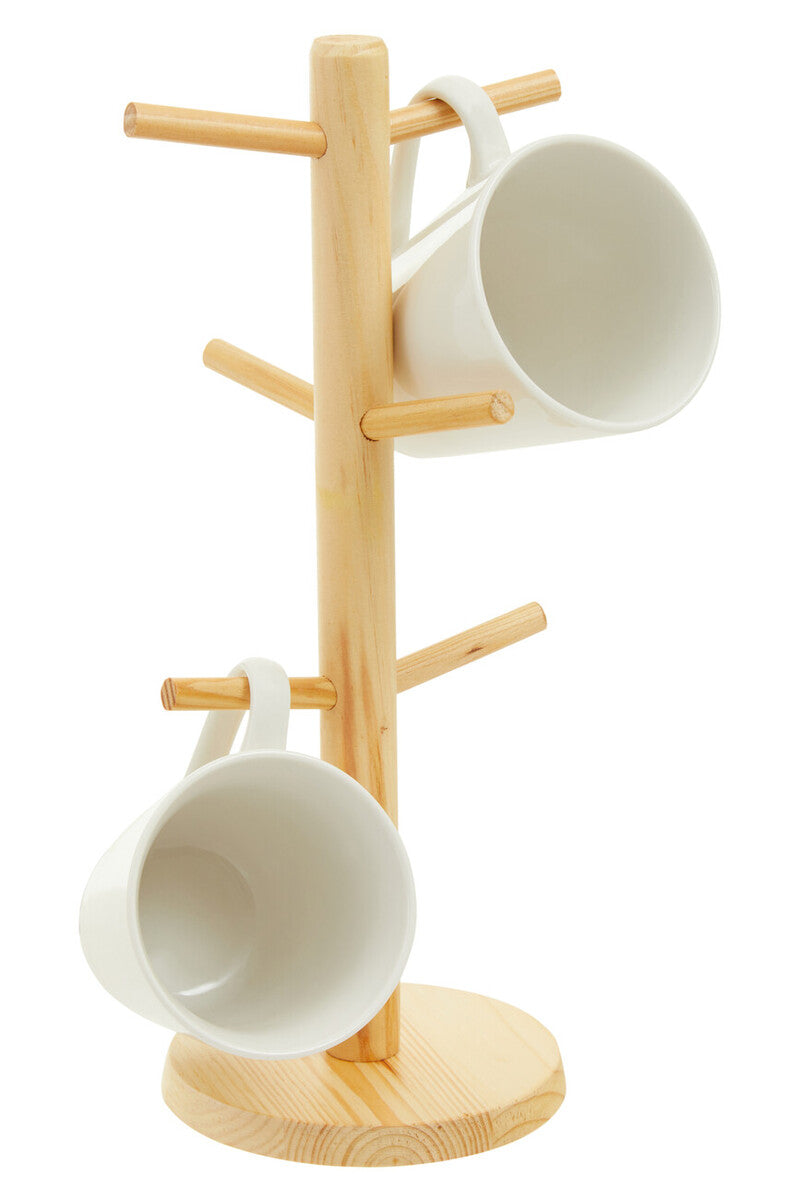 Nolan Pine Wood 6 Cup Mug Tree - Image 3