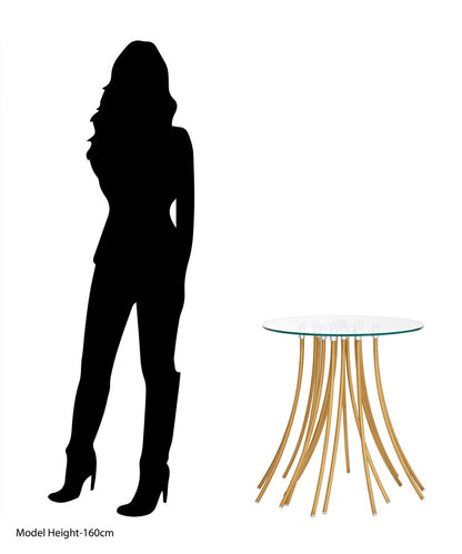 Kensington Townhouse Glass Top and Gold Base Side Table