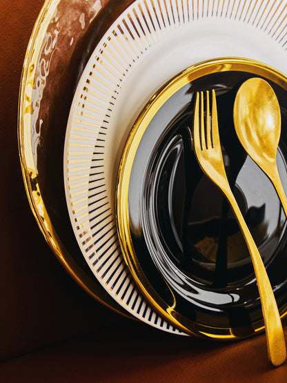 Avie 16 Piece Antique Gold Finish Cutlery Set