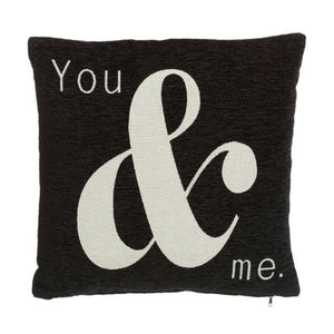 You & Me Black Cushion | Words