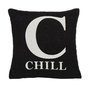 Chill Black Cushion | Words