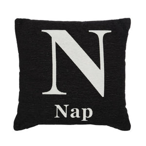 Nap Black Cushion | Words