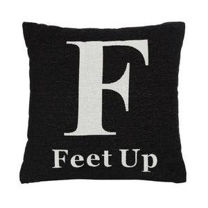 Feet Up Black Cushion | Words