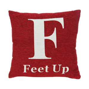 Feet Up Red Cushion | Words