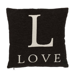 Love Black Cushion | Words