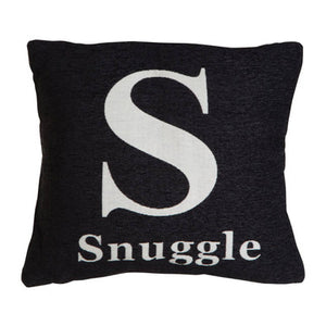 Snuggle Black Cushion | Words