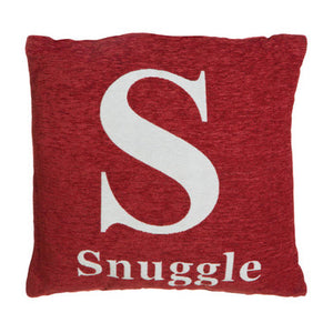 Snuggle Red Cushion | Words