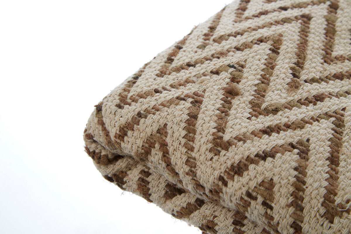 Bosie Beige Woven Chevron Throw