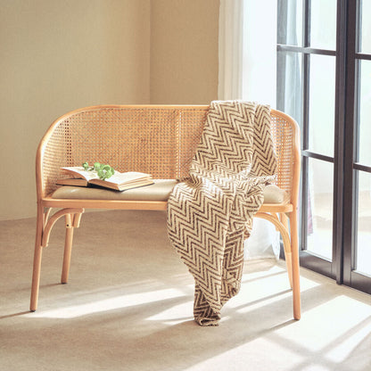Bosie Chevron Beige Woven Throw