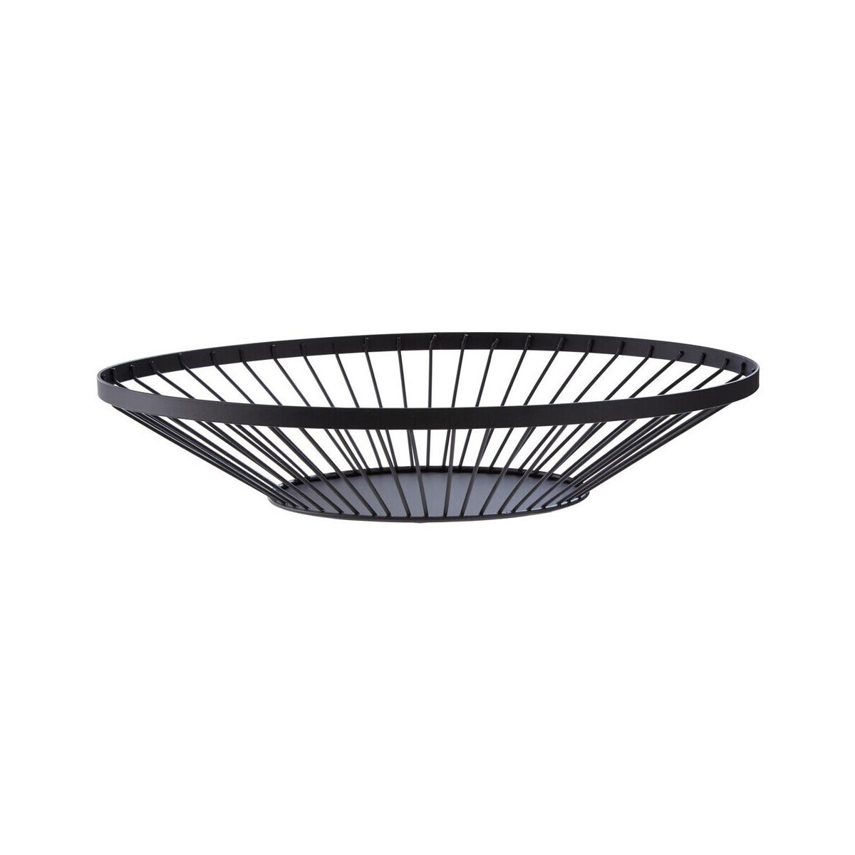 Emery Flat Fruit Basket With Matte Black Frame